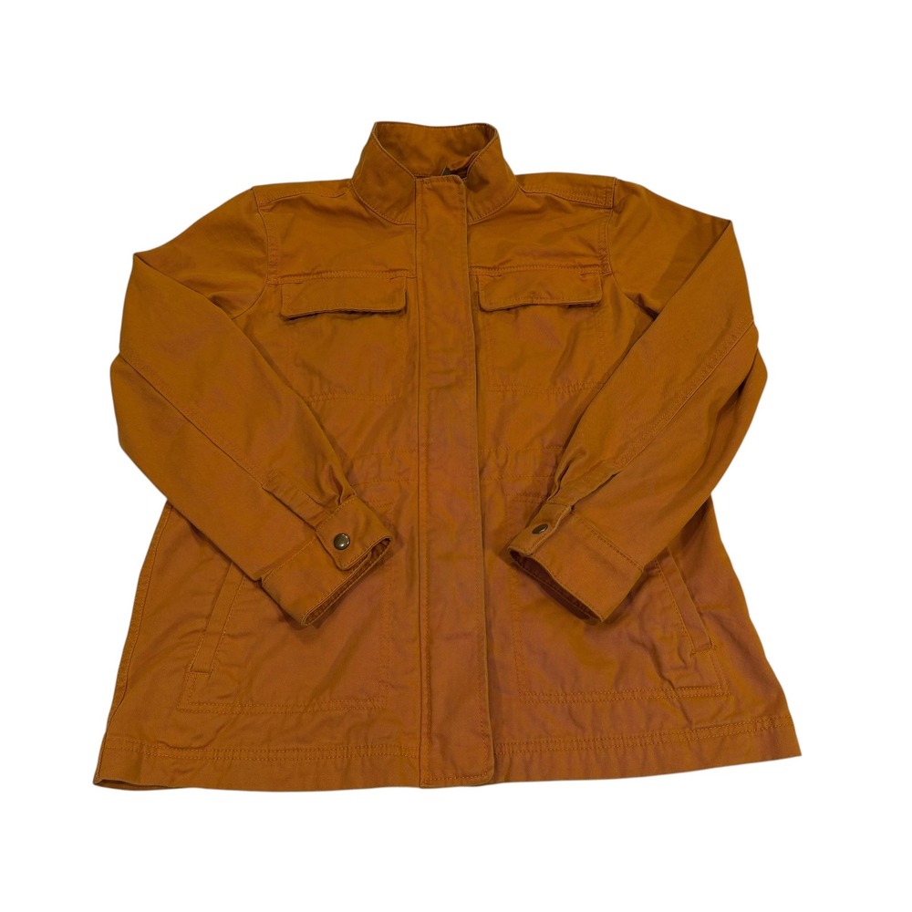 Gap Y2K Mustard Yellow Utility Field Jacket Womens Medium Cinched Waist Faded